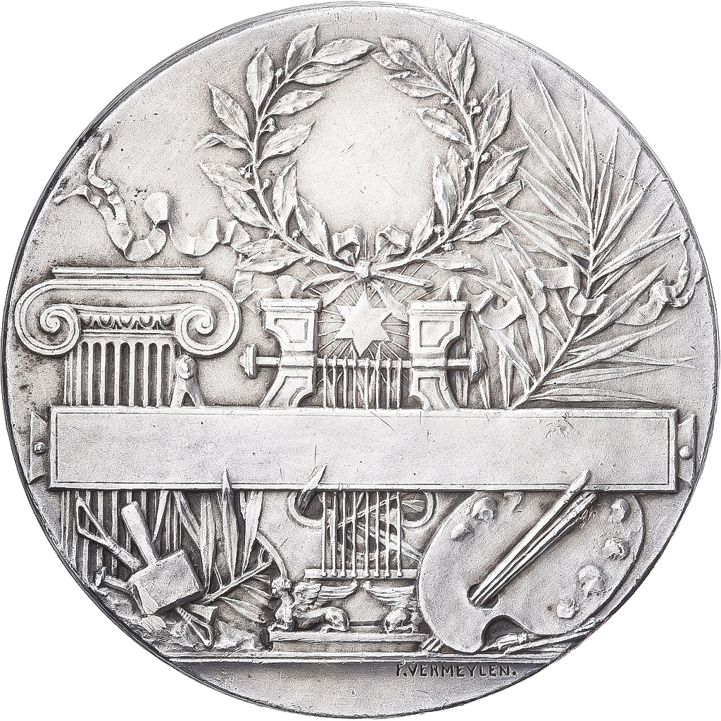 Belgium, Medal, Albert Ier, Beaux-Arts, Silver, Vermeylen, AU
