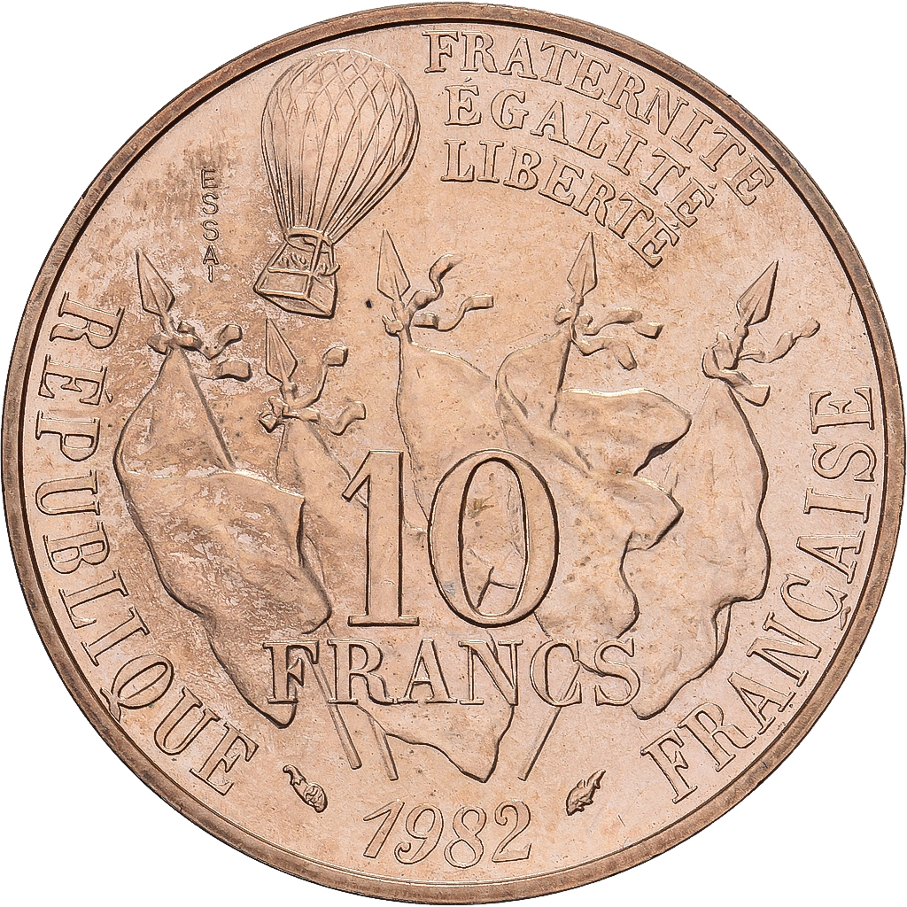 France, 10 Francs, Gambetta, 1982, ESSAI, Copper-nickel, MS, Gadoury:815