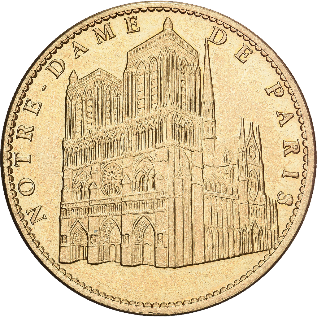 France, Token, 850 Ans de Notre Dame de Paris, 2013, Copper-nickel Aluminium