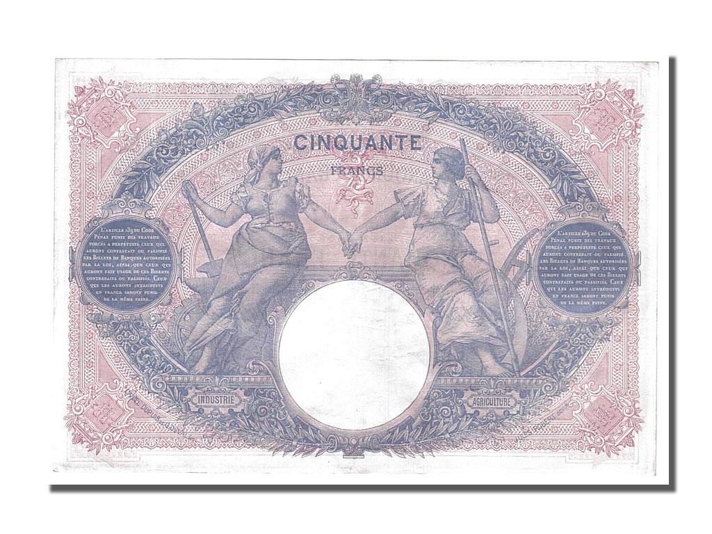 Banknote, France, 50 Francs, 50 F 1889-1927 ''Bleu et Rose'', 1914, 1914-05-25
