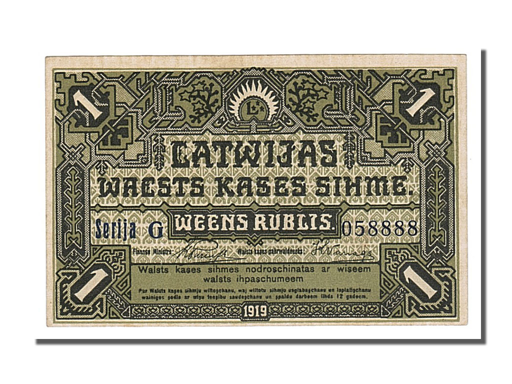 Banknote, Latvia, 1 Rublis, 1919, UNC