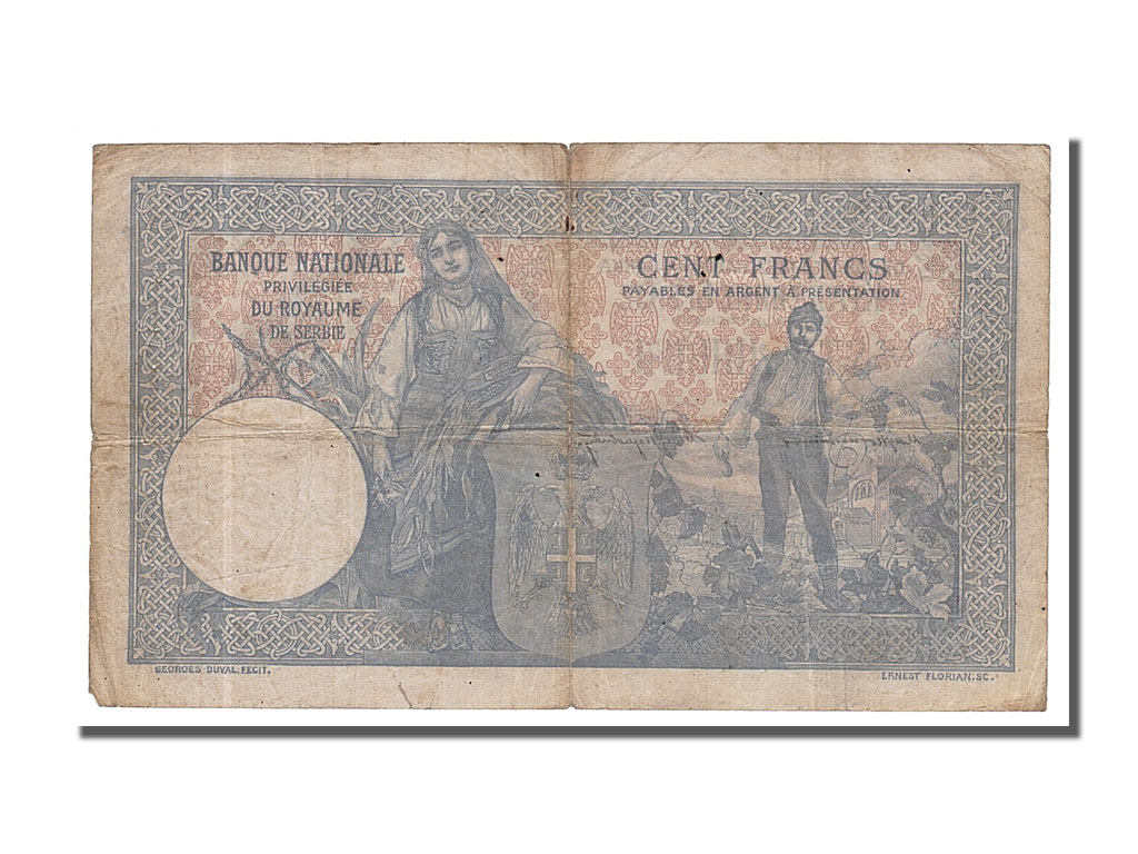 Banknote, Serbia, 100 Dinara (srebru), 1905, 1905-01-05, VF