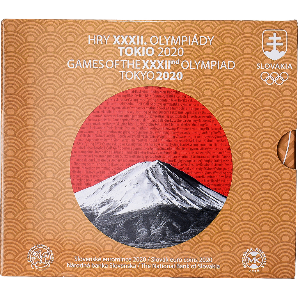 Slowakei, Coffret 1c. à 2€ + jeton, Tokyo, série FDC, 2020, Kremnica, STGL