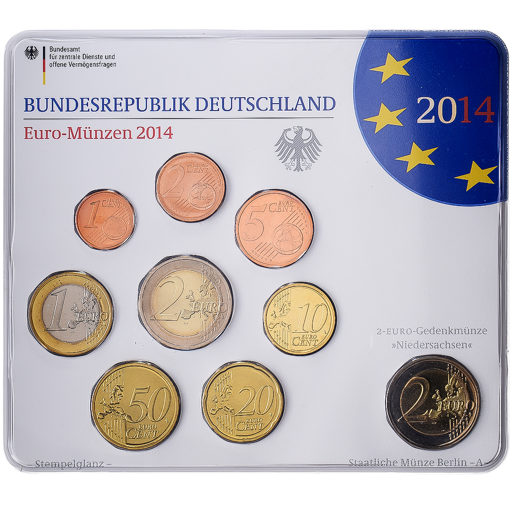 Deutschland, Set 1 ct. - 2 Euro + 2€, Niedersachsen, Série BU, 2014, Berlin