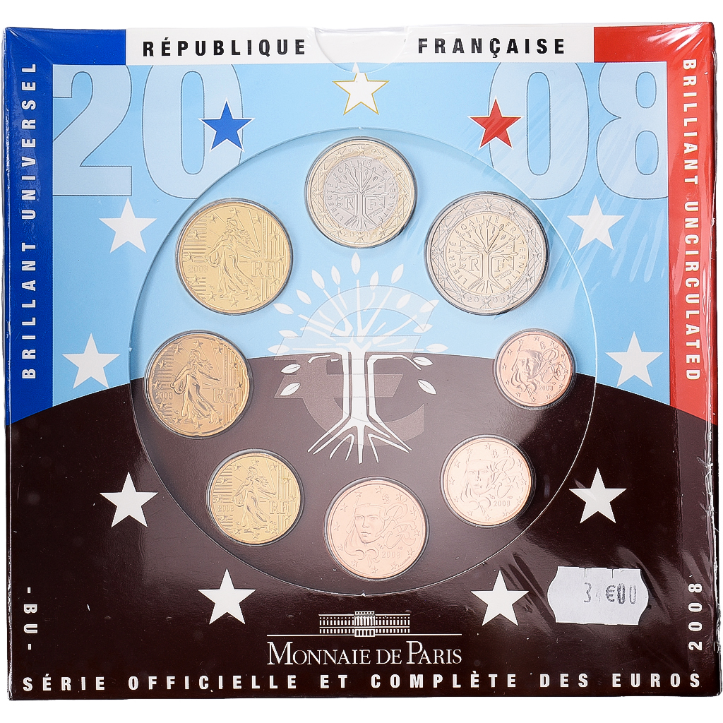 France, Set 1 ct. - 2 Euro, Série BU, 2008, MDP, FDC
