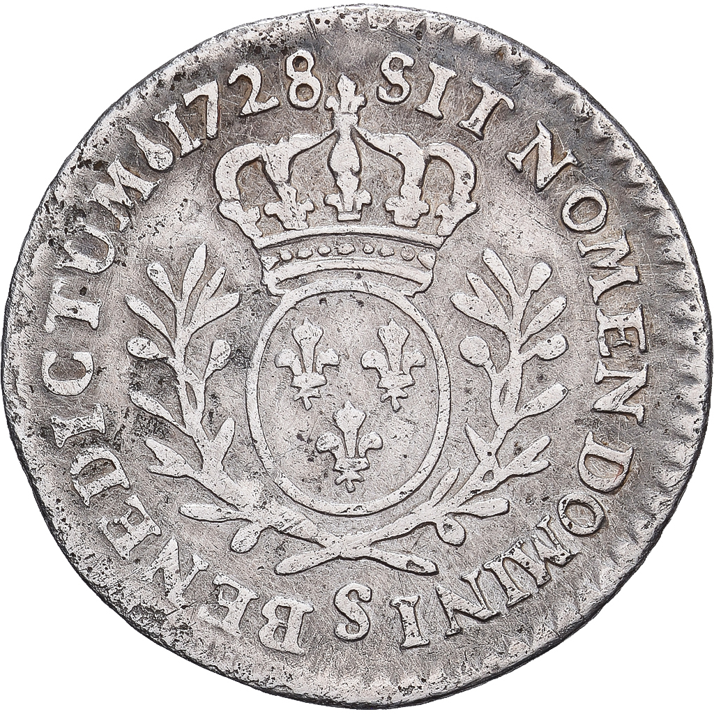 France, Louis XV, 6 Sols,1/20 Écu  aux branches d'olivier (6 sols)