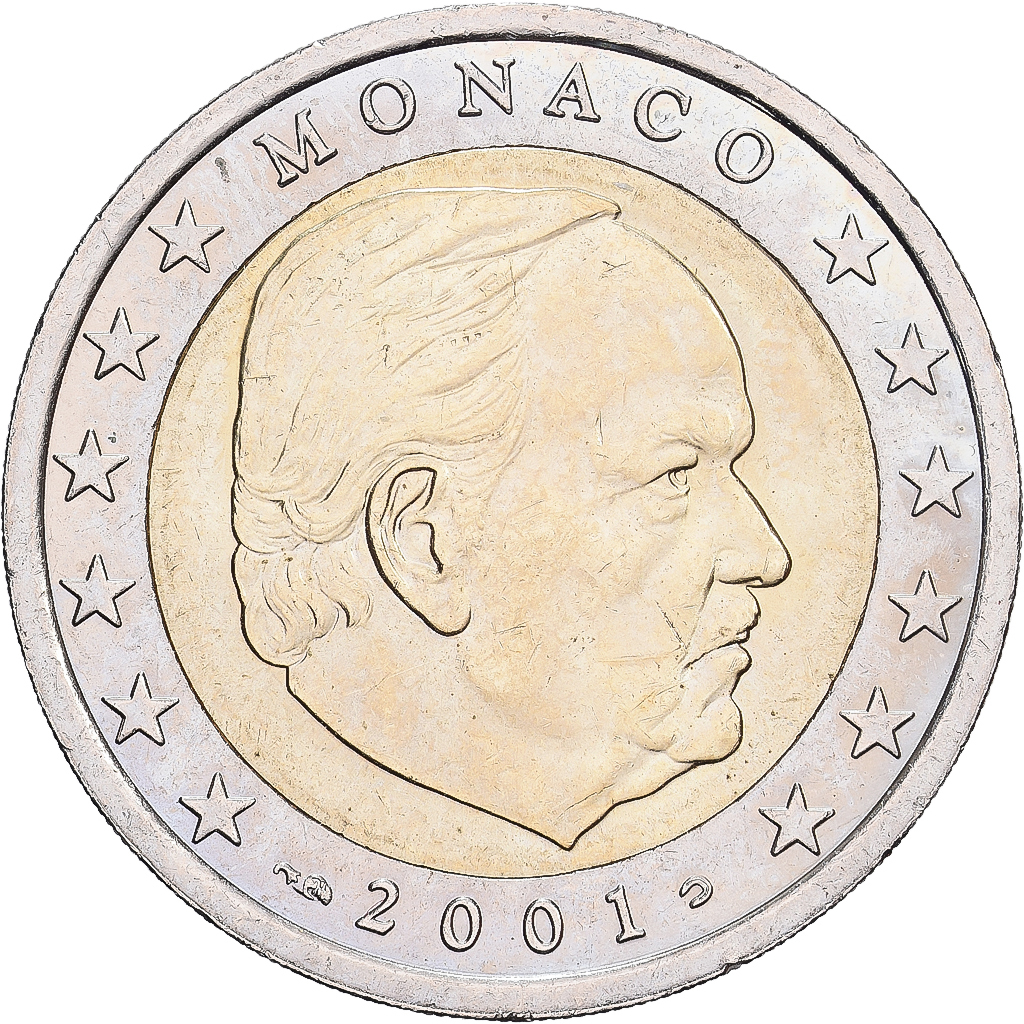 Monaco, Rainier III, 2 Euro, 2001, Paris, Bi-Metallic, VZ+, Gadoury:MC179