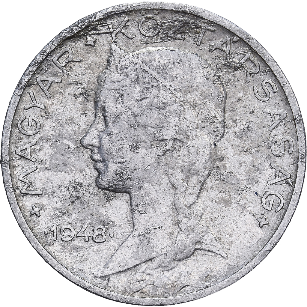 Hungary, 5 Filler, 1948, Budapest, Aluminum, EF, KM:535
