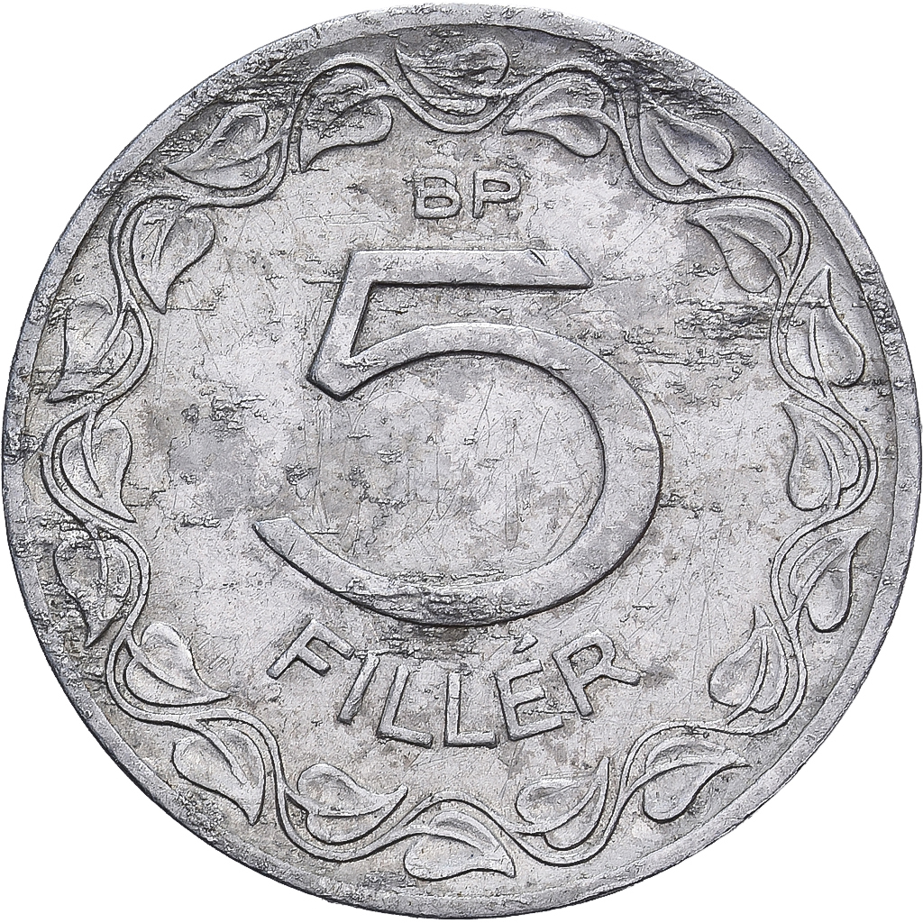 Hungary, 5 Filler, 1948, Budapest, Aluminum, EF, KM:535