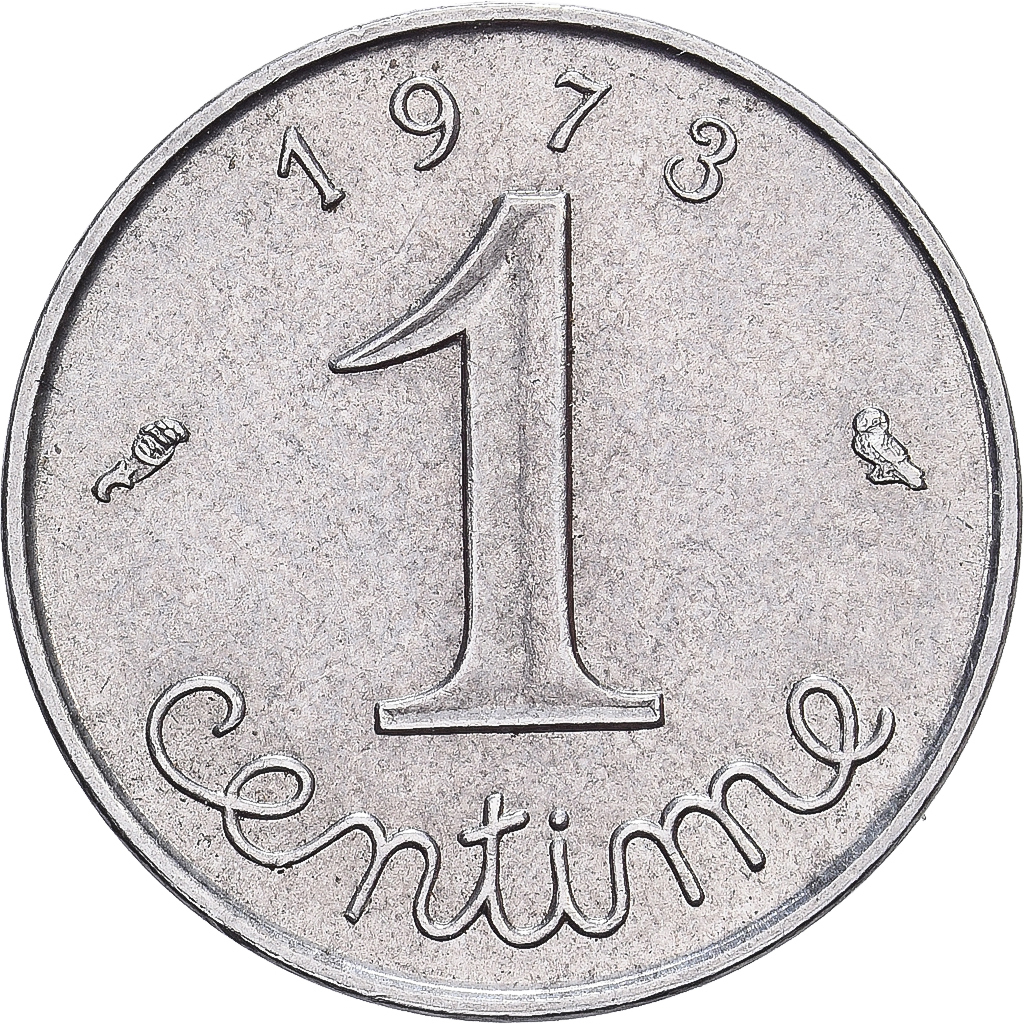 France, Centime, Épi, 1973, Paris, Stainless Steel, AU, Gadoury:91