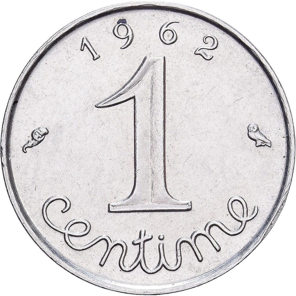 France, Centime, Épi, 1962, Paris, Stainless Steel, AU, Gadoury:91