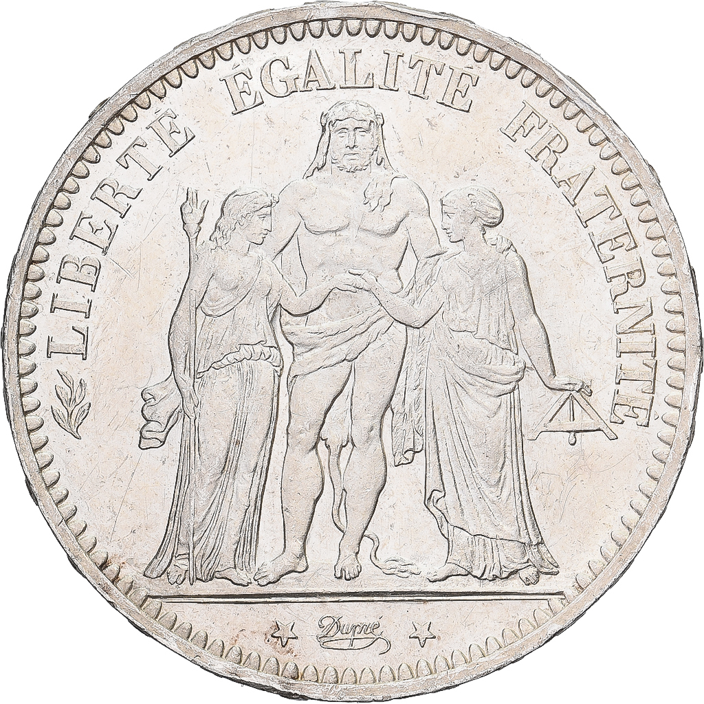 France, 5 Francs, Hercule, 1873, Paris, Silver, MS, Gadoury:745a, KM:820.1