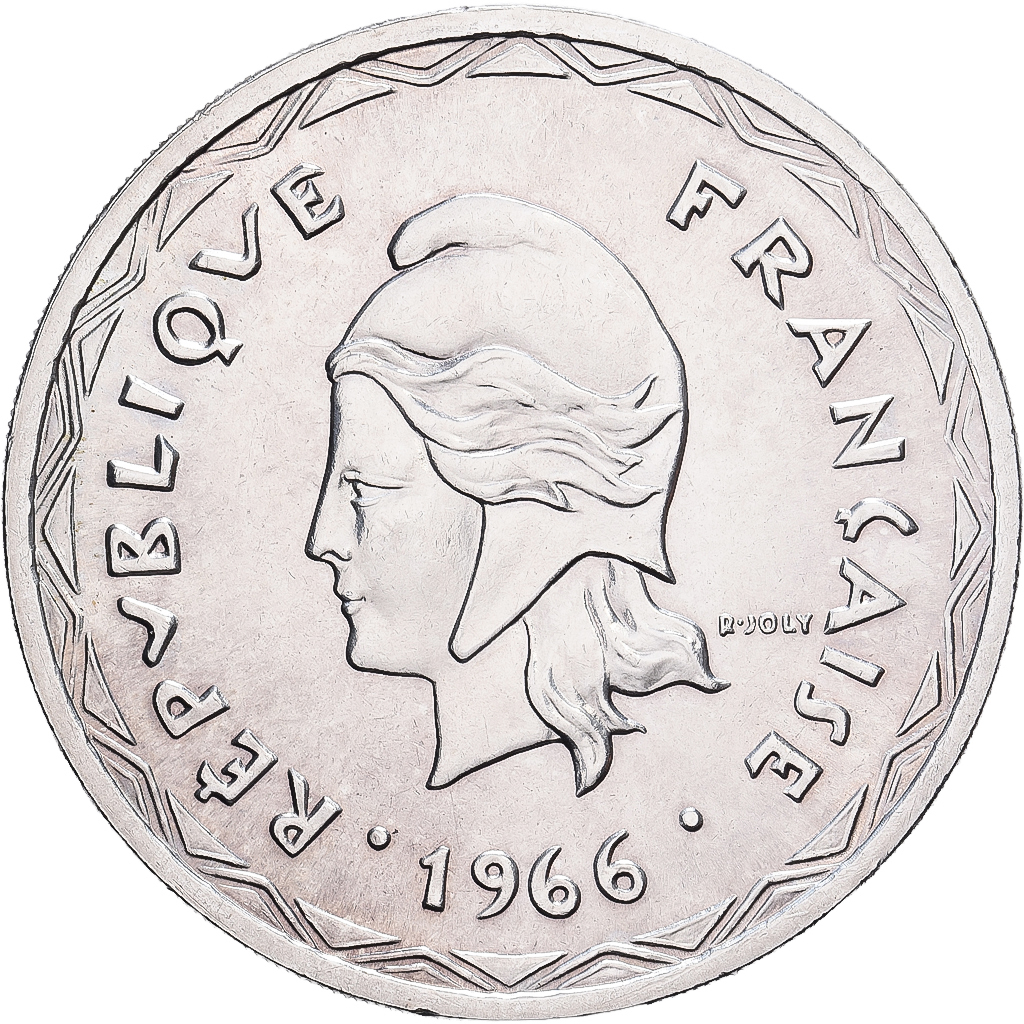 Nuove Ebridi, 100 Francs, 1966, Paris, Argento, SPL-, Lecompte:59, KM:1