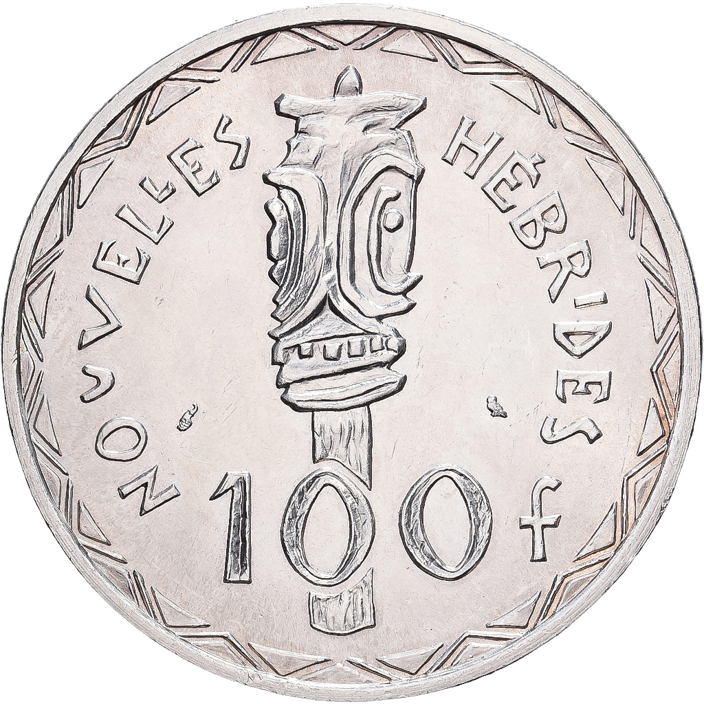 Nuove Ebridi, 100 Francs, 1966, Paris, Argento, SPL-, Lecompte:59, KM:1