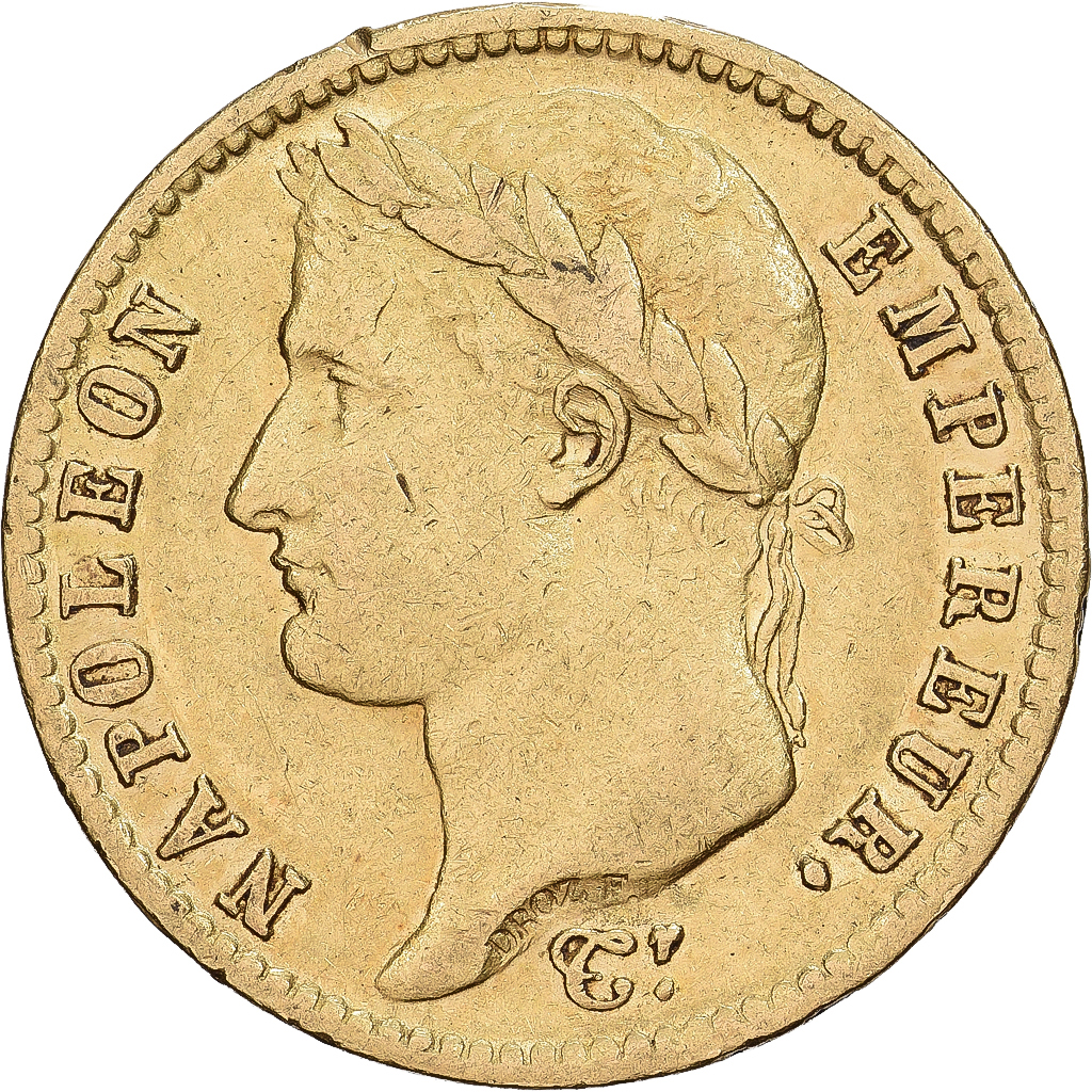 France, Napoleon I, 20 Francs, 1810, Paris, Gold, AU, Gadoury:1025