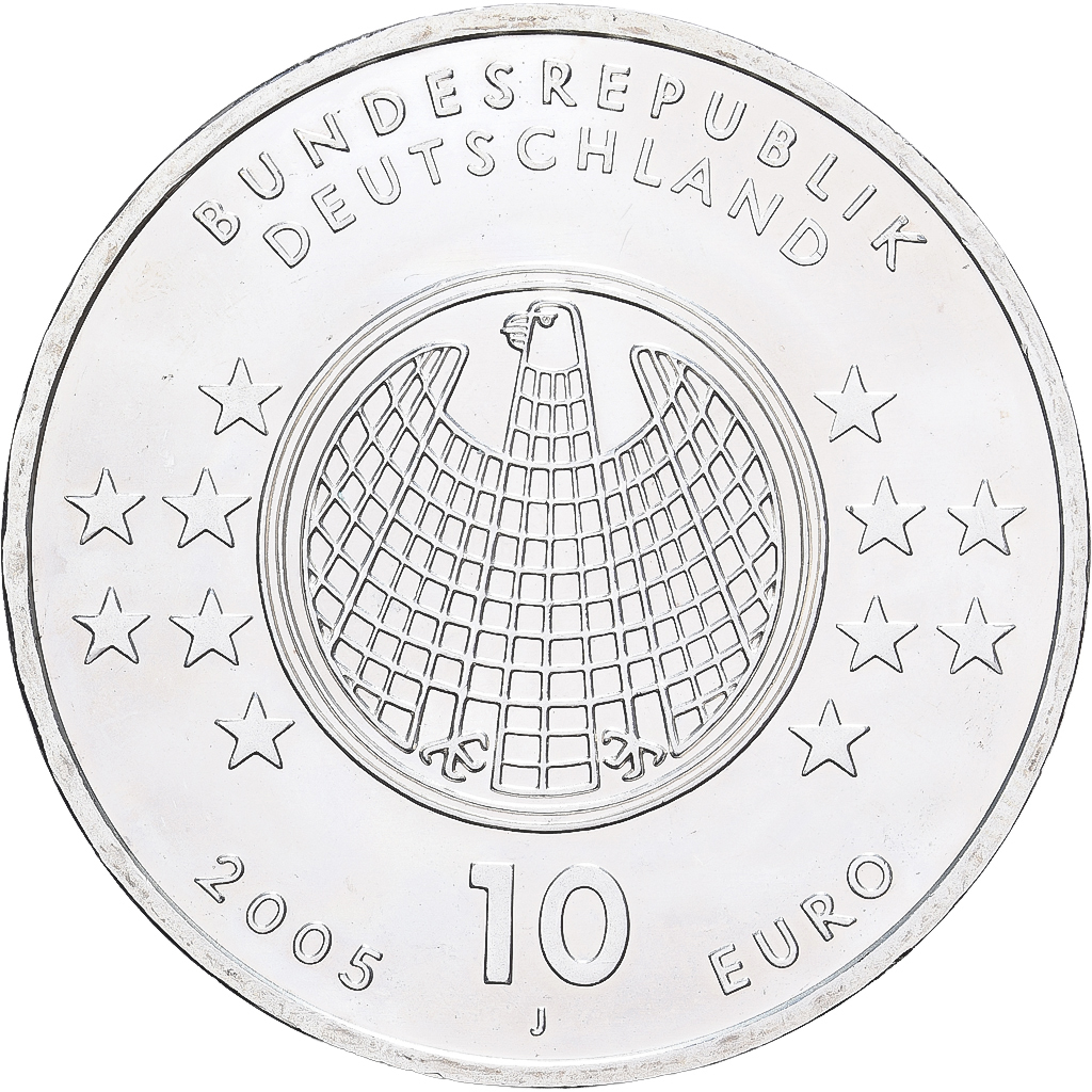 République fédérale d'Allemagne, 10 Euro, Albert Einstein, 2005, Hamburg