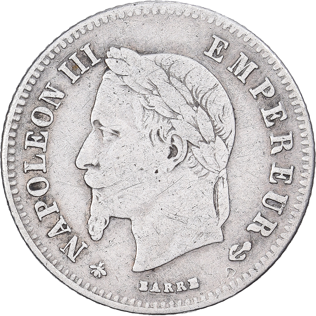 France, Napoleon III, 20 Centimes, 1866, Paris, Silver, VF(30-35), Gadoury:308