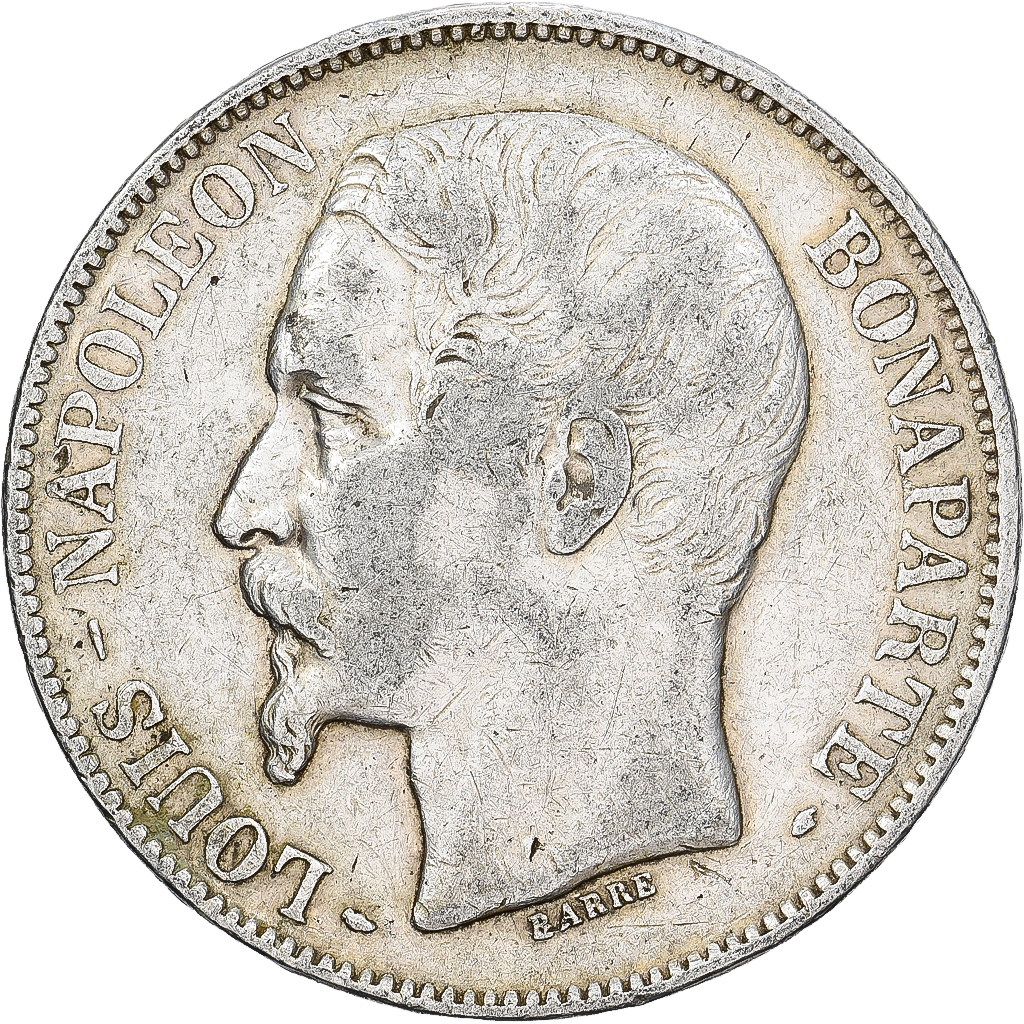 France, Louis-Napoléon Bonaparte, 5 Francs, 1852, Paris, Silver, EF(40-45)