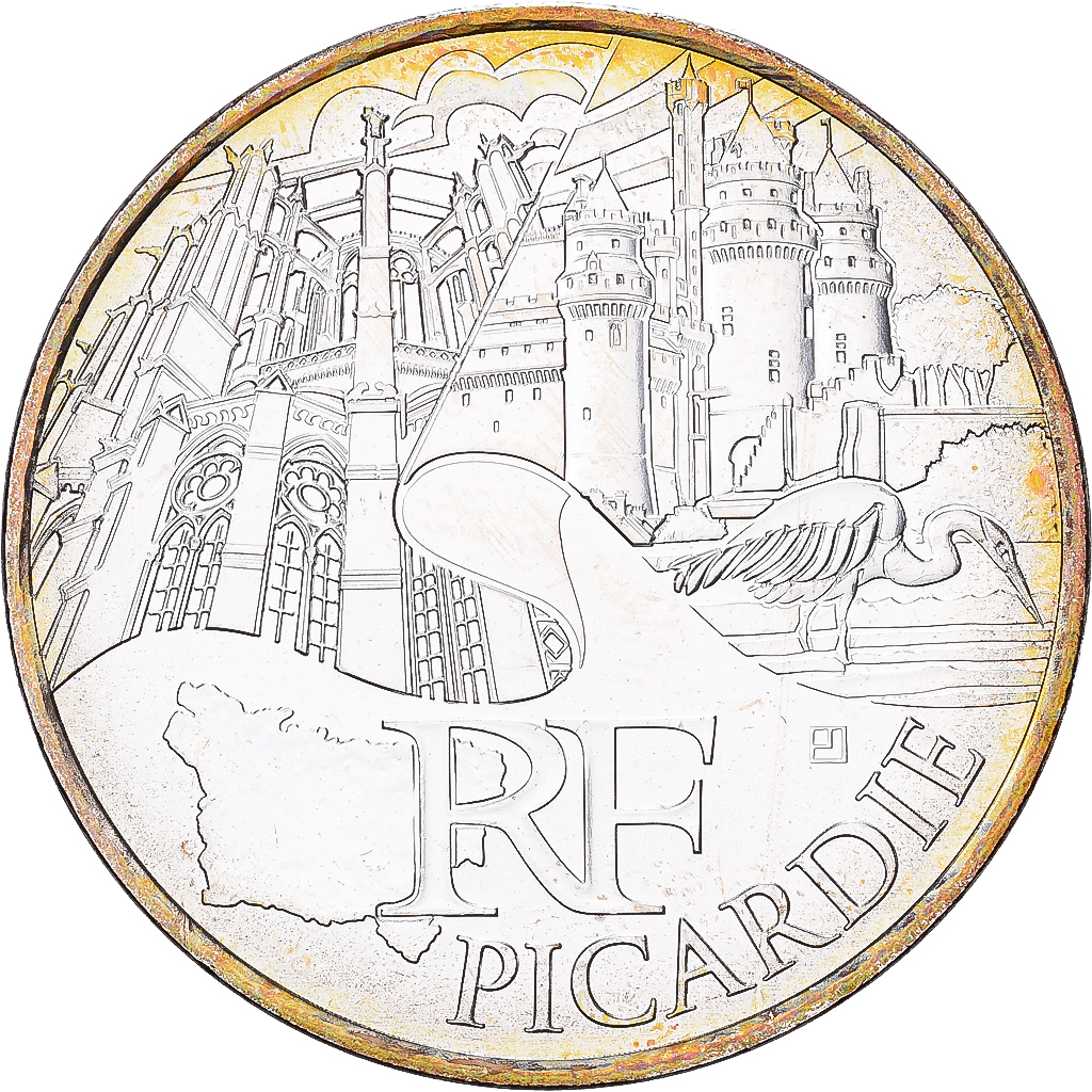 Frankreich, 10 Euro, Picardie, 2011, Paris, Silber, VZ+, Gadoury:EU450, KM:1747