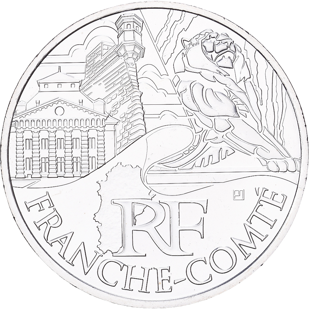 Frankreich, 10 Euro, Franche-Comté, 2011, Paris, Silber, VZ+, Gadoury:EU450