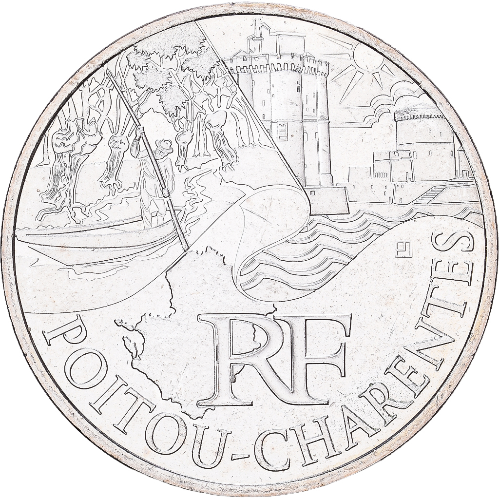 Frankreich, 10 Euro, Poitou-Charentes, 2011, Paris, Silber, VZ+, Gadoury:EU450