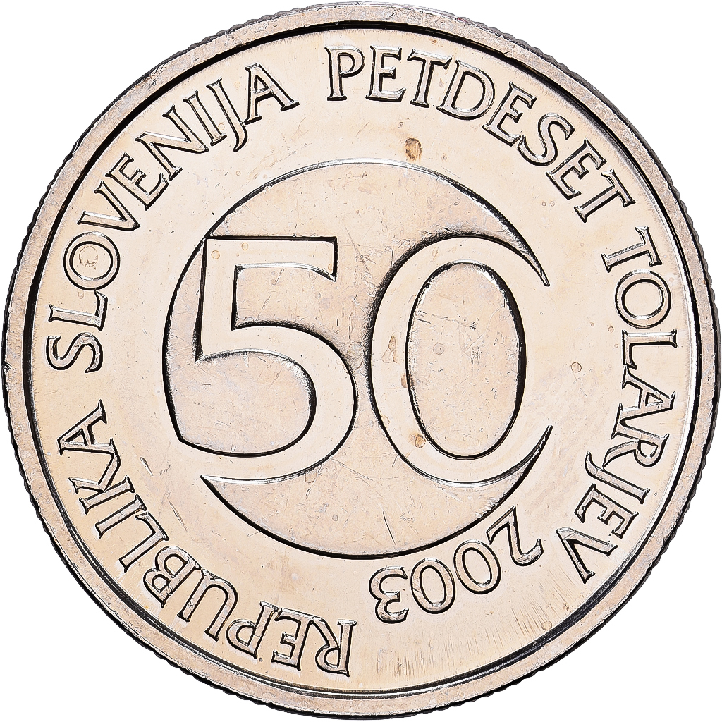 Slovenië, 50 Tolarjev, 2003, Kremnica, Cupro-nikkel, PR+, KM:52