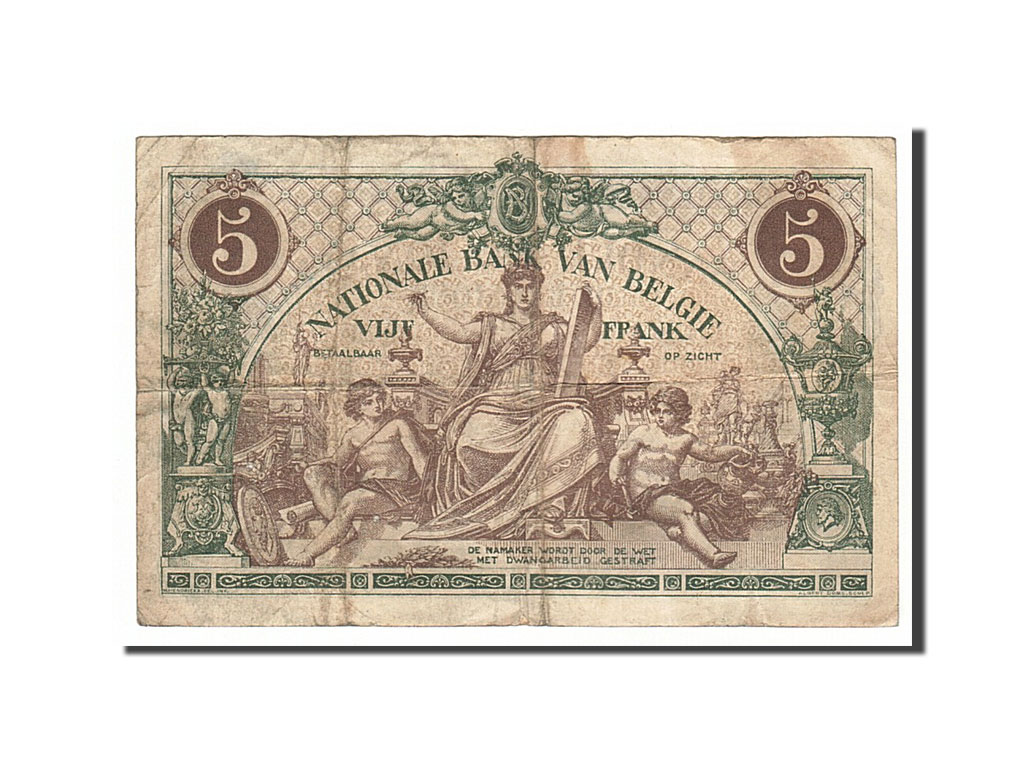 Banknote, Belgium, 5 Francs, 1914, 1914-07-01, EF