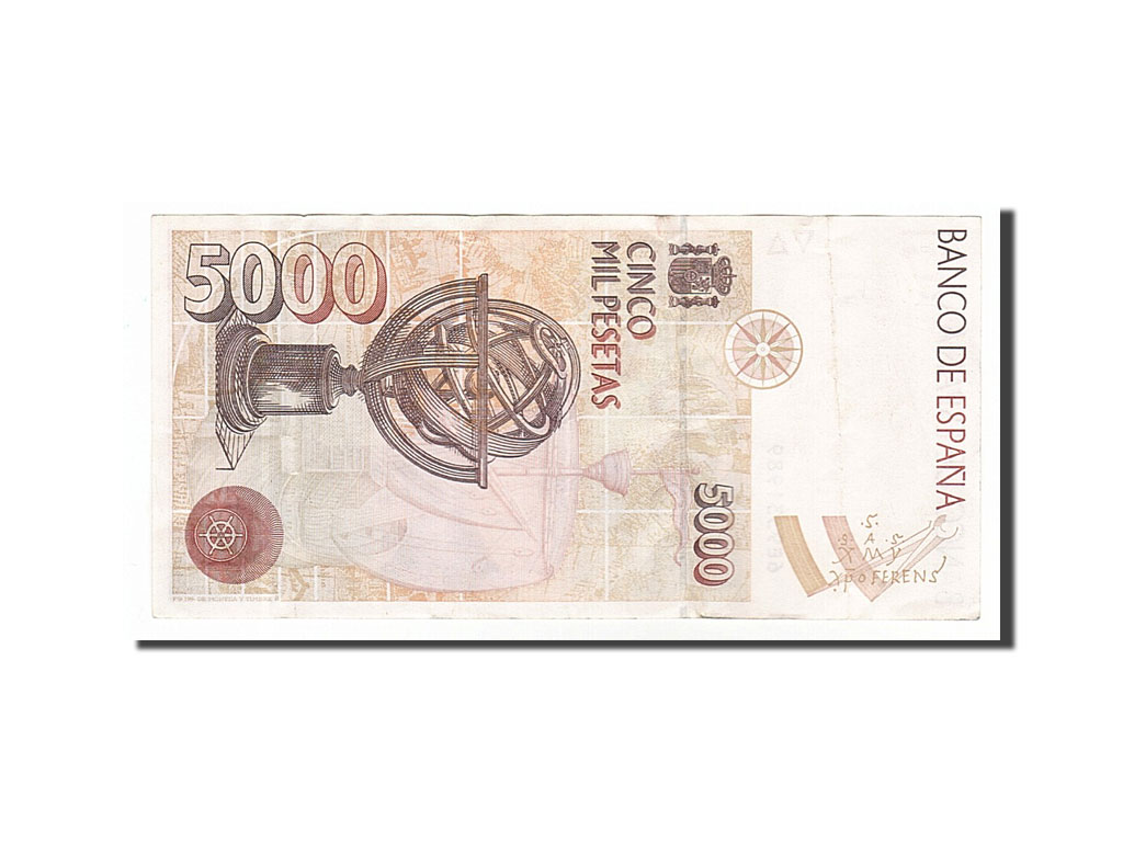 Banknote, Spain, 5000 Pesetas, 1992, 1992-10-12, AU