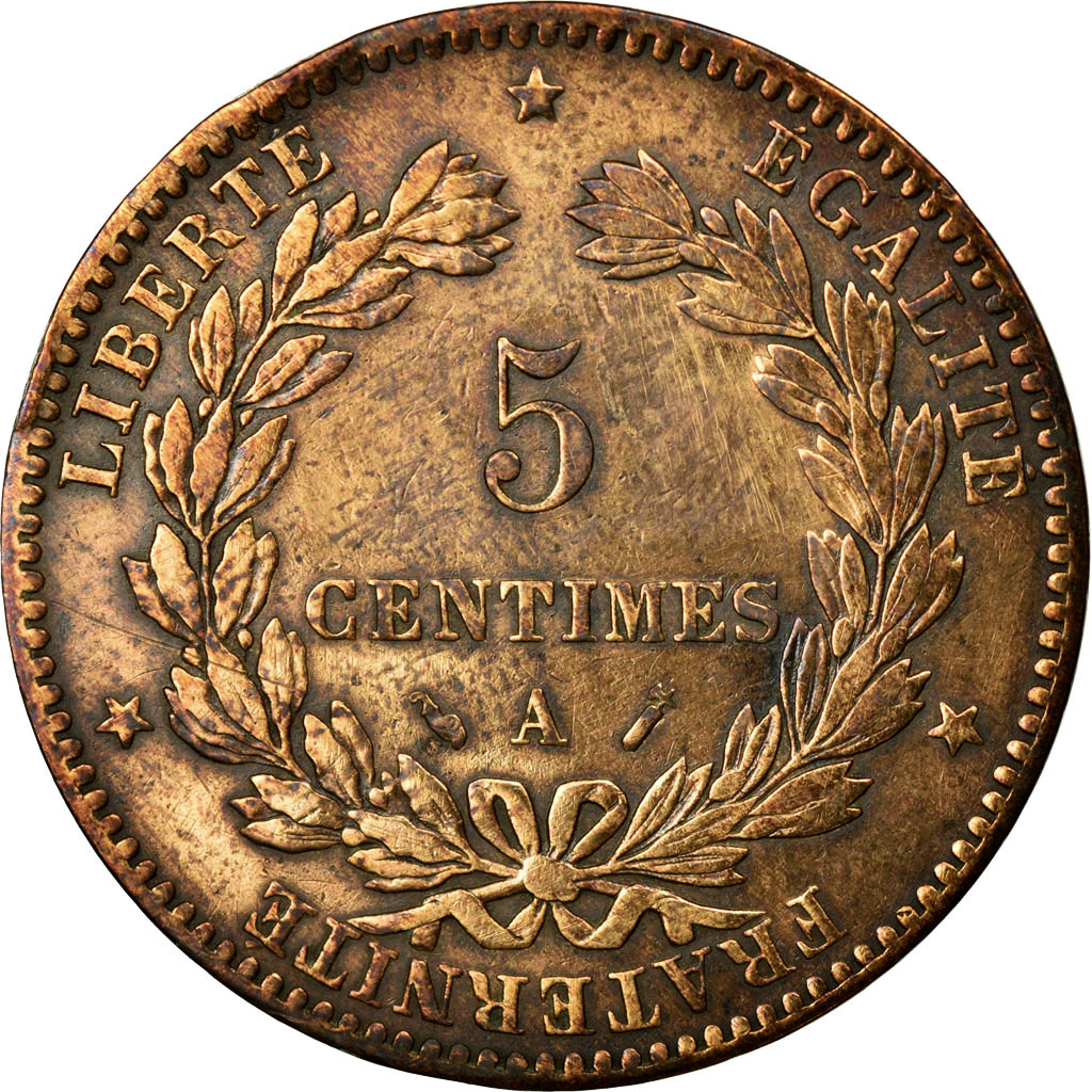 Coin, France, Cérès, 5 Centimes, 1880, Paris, , Bronze, KM:821.1