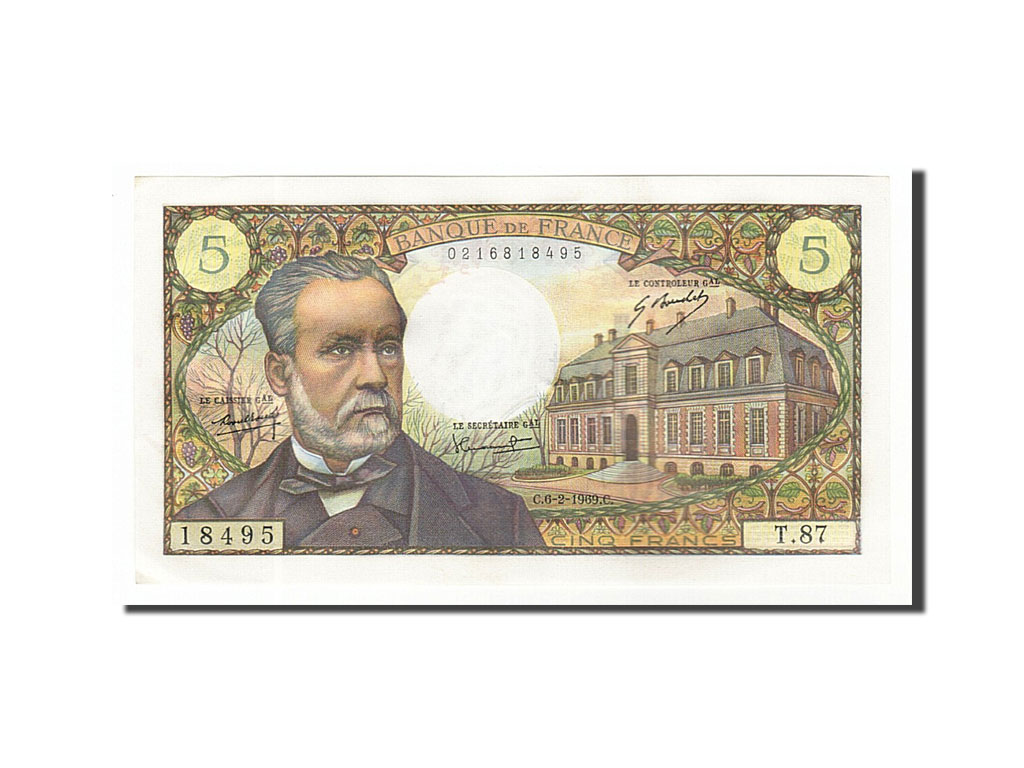 Banknote, France, 5 Francs, 5 F 1966-1970 ''Pasteur'', 1969, 1969-02-06