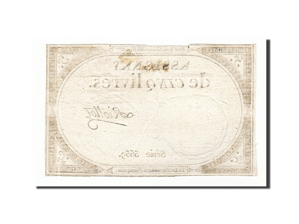 Banknote, France, 5 Livres, 1793, Riottot, EF(40-45), KM:A76, Lafaurie:171
