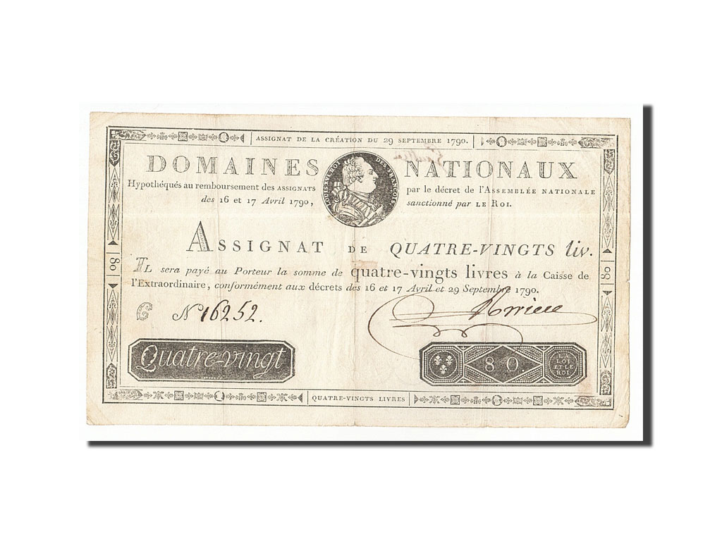 France, 80 Livres, 1790-09-29, C, AU