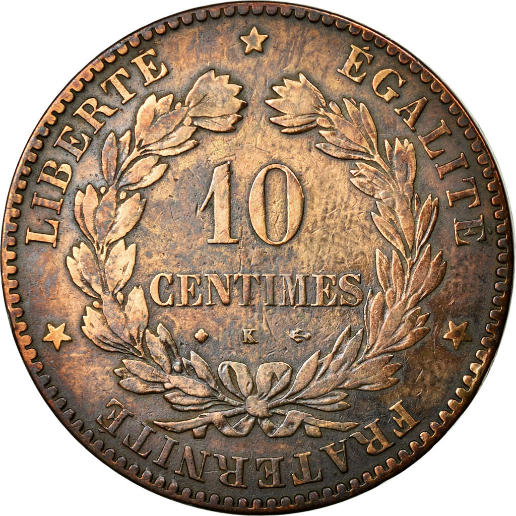 Coin, France, Cérès, 10 Centimes, 1873, Bordeaux, , Bronze, KM:815.2