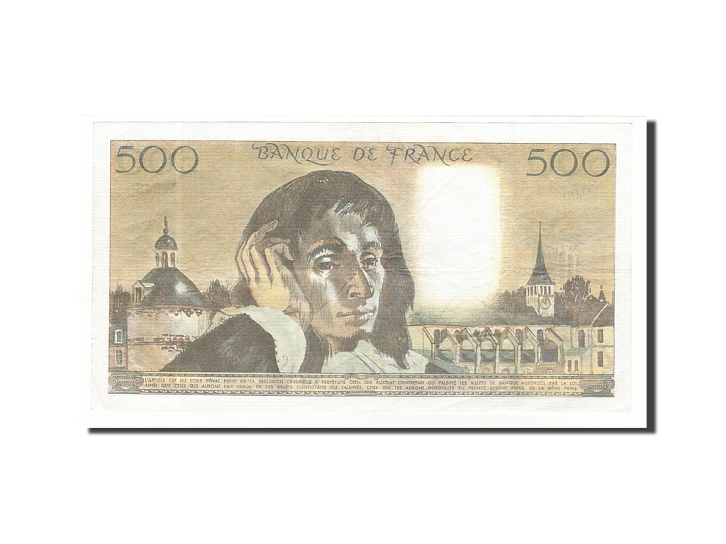 Banknote, France, 500 Francs, 500 F 1968-1993 ''Pascal'', 1986, 1986-02-06