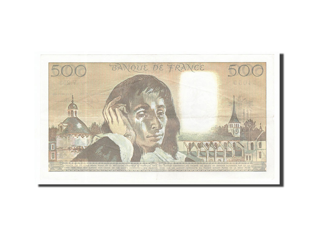 Banknote, France, 500 Francs, 500 F 1968-1993 ''Pascal'', 1989, 1989-02-02