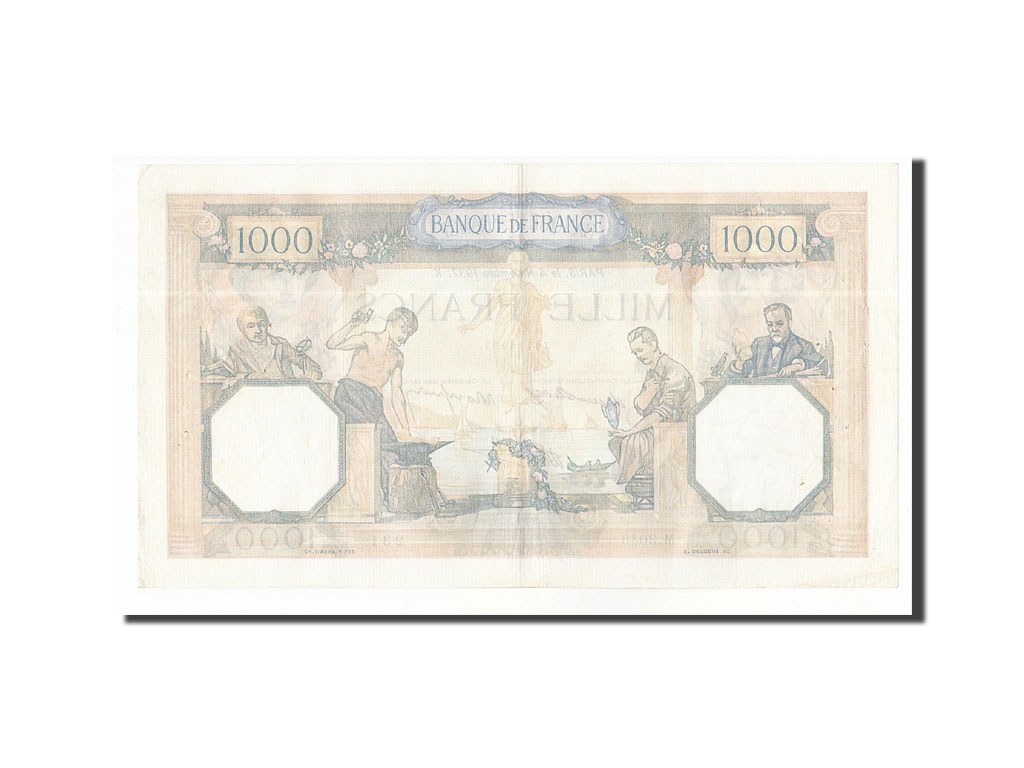 Banknote, France, 1000 Francs, 1937, 1937-11-04, AU(50-53), Fayette:38.4, KM:90b