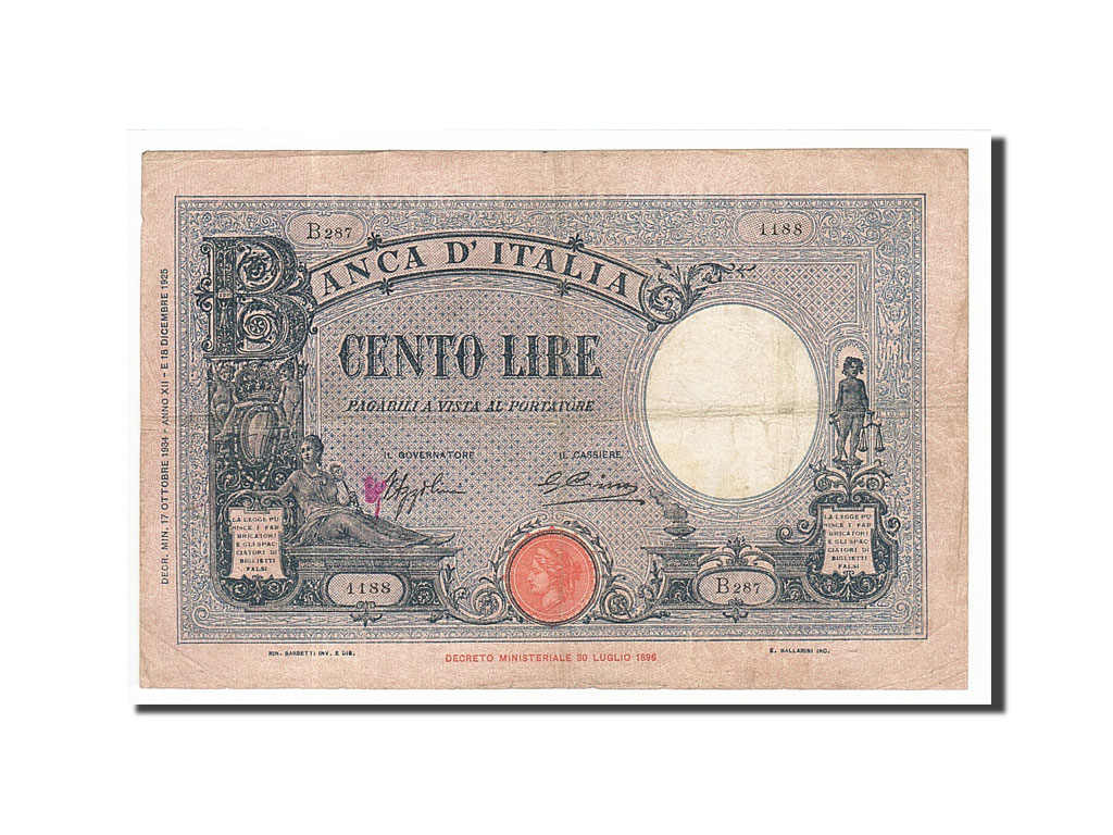 Banknote, Italy, 100 Lire, 1934, 1934-10-17, KM:50c, VF