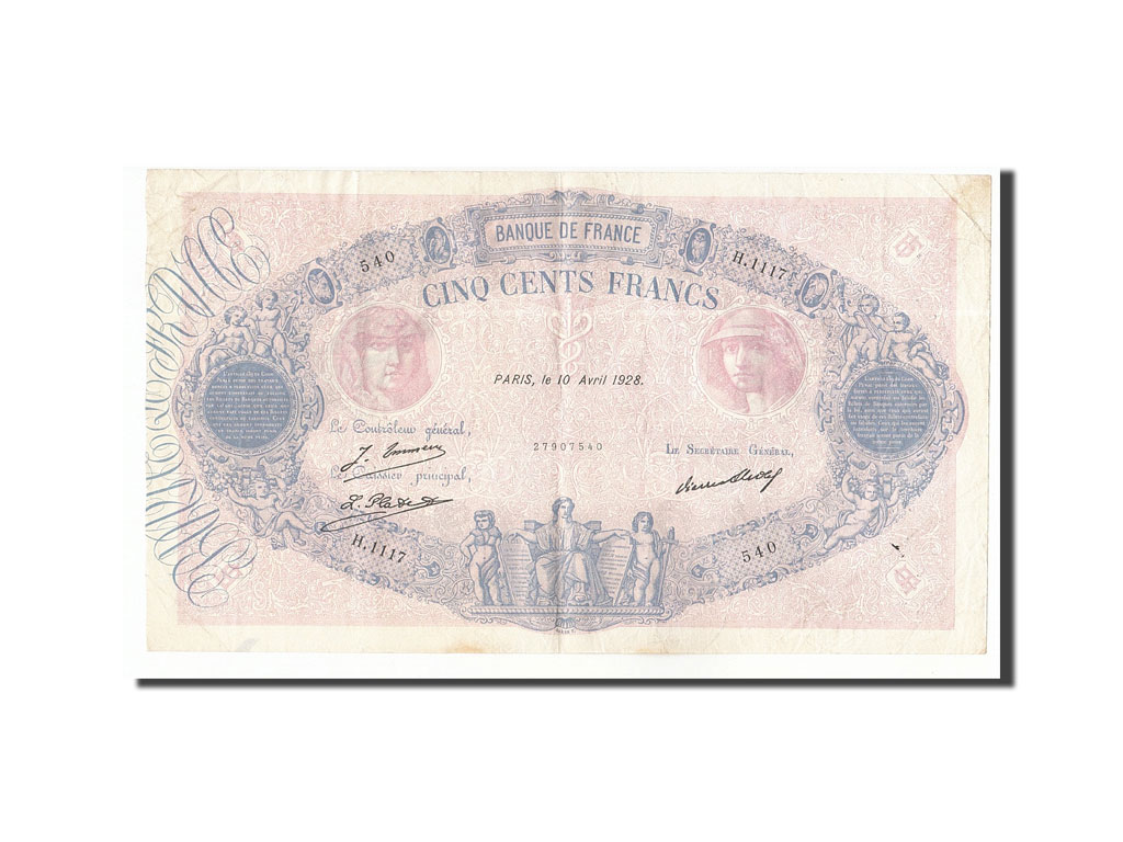 Banknote, France, 500 Francs, 1928, 1928-04-10, EF(40-45), Fayette:30.31, KM:66k