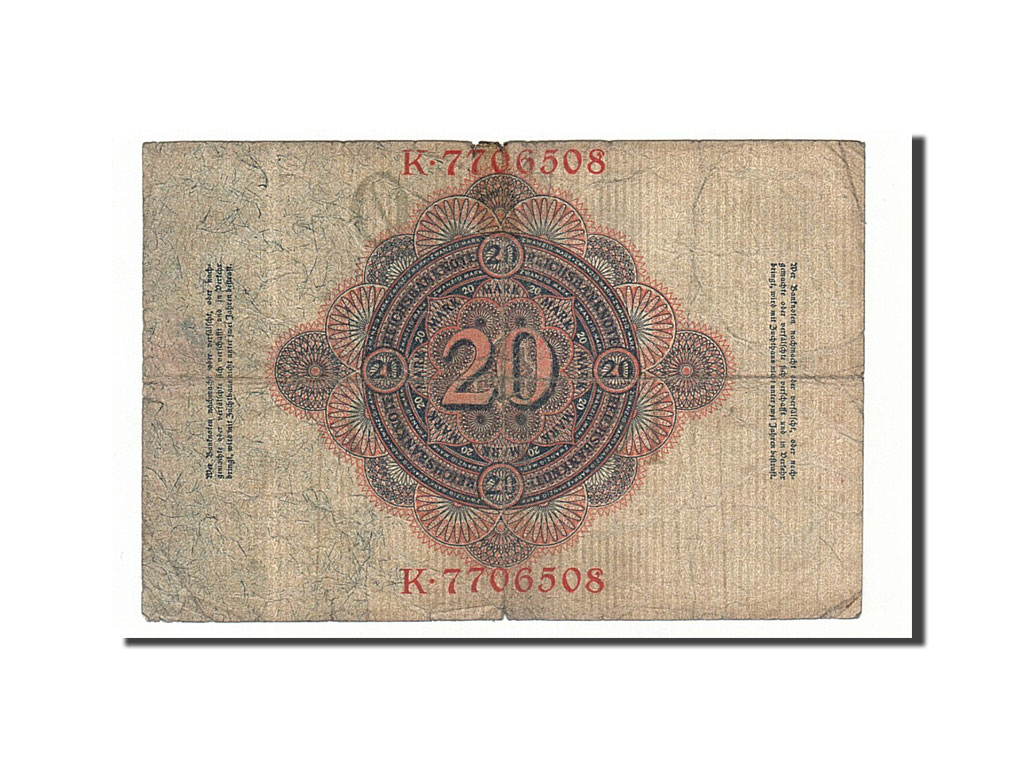 Banknote, Germany, 20 Mark, 1914, 1914-02-19, KM:46b, VF(20-25)