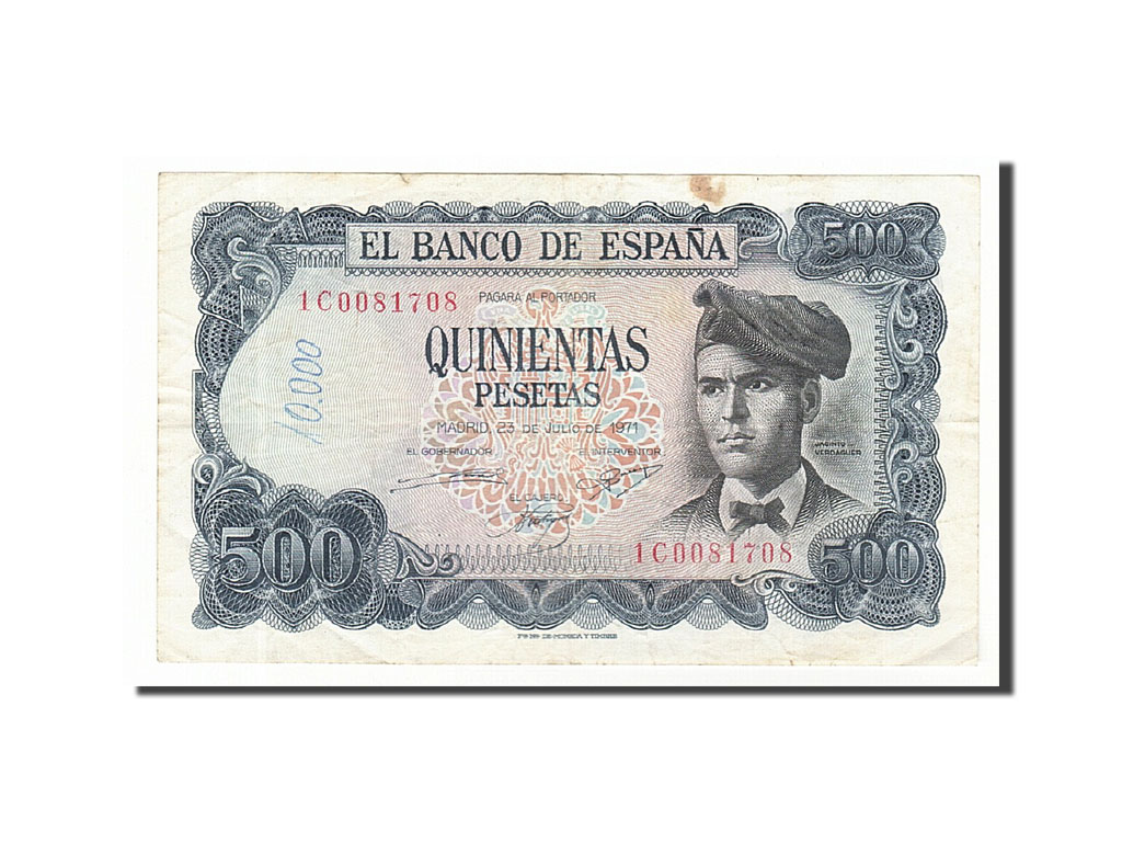 Banknote, Spain, 500 Pesetas, 1971, 1971-07-23, KM:153a, VF(20-25)