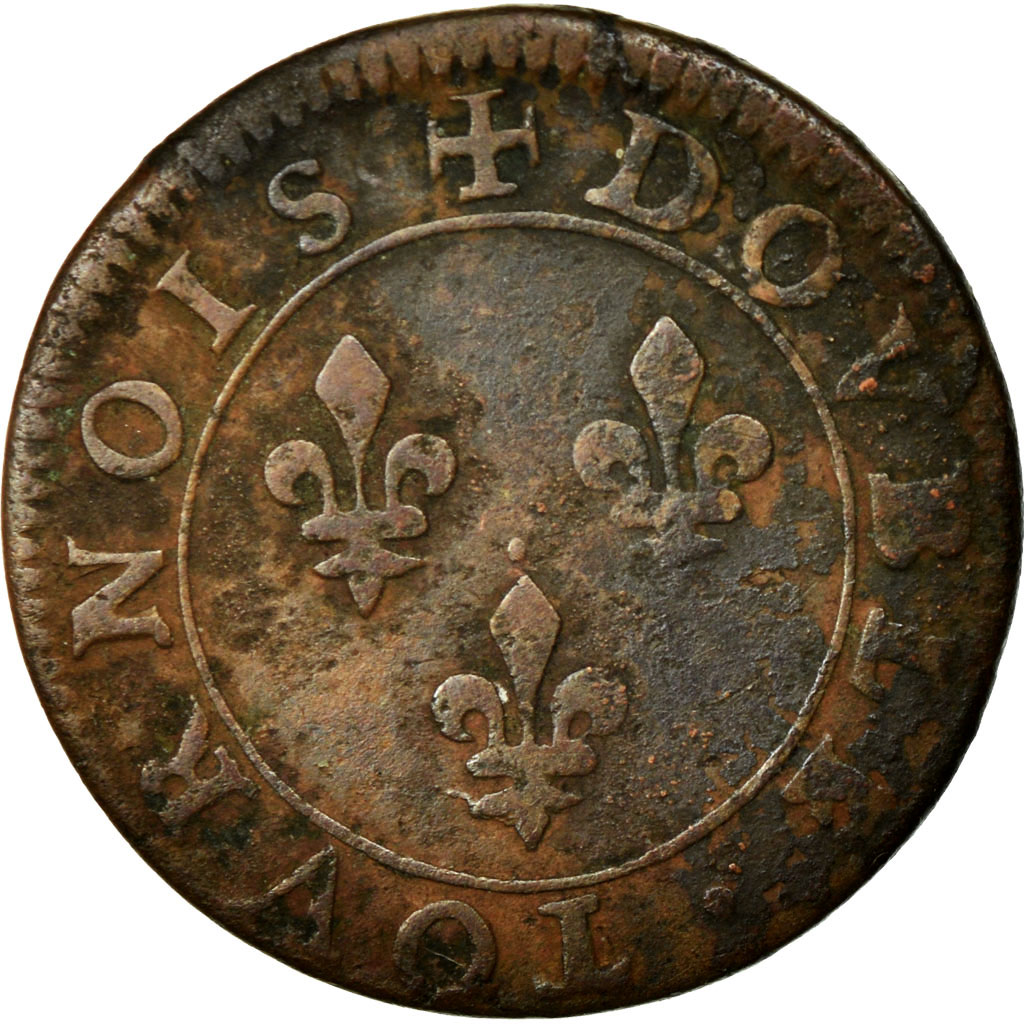 Coin, France, Double Tournois, Undated, Paris, , Copper, Sombart:4068