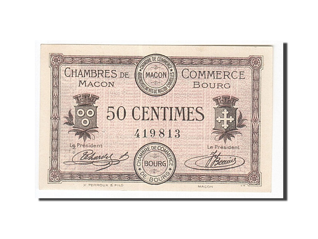 Banknote, Pirot:78-1, 50 Centimes, 1915, France, UNC(65-70), Macon