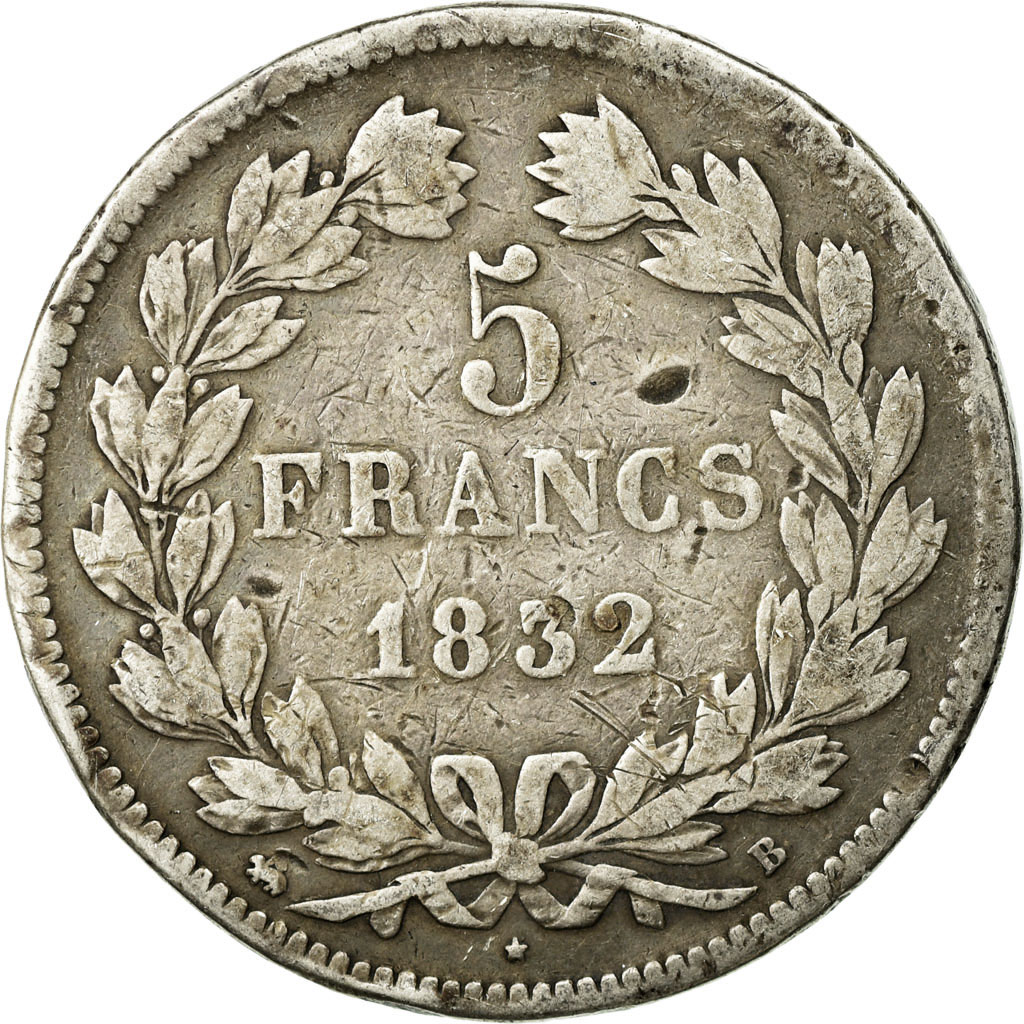 Coin, France, Louis-Philippe, 5 Francs, 1832, Rouen, , Silver, KM:749.2