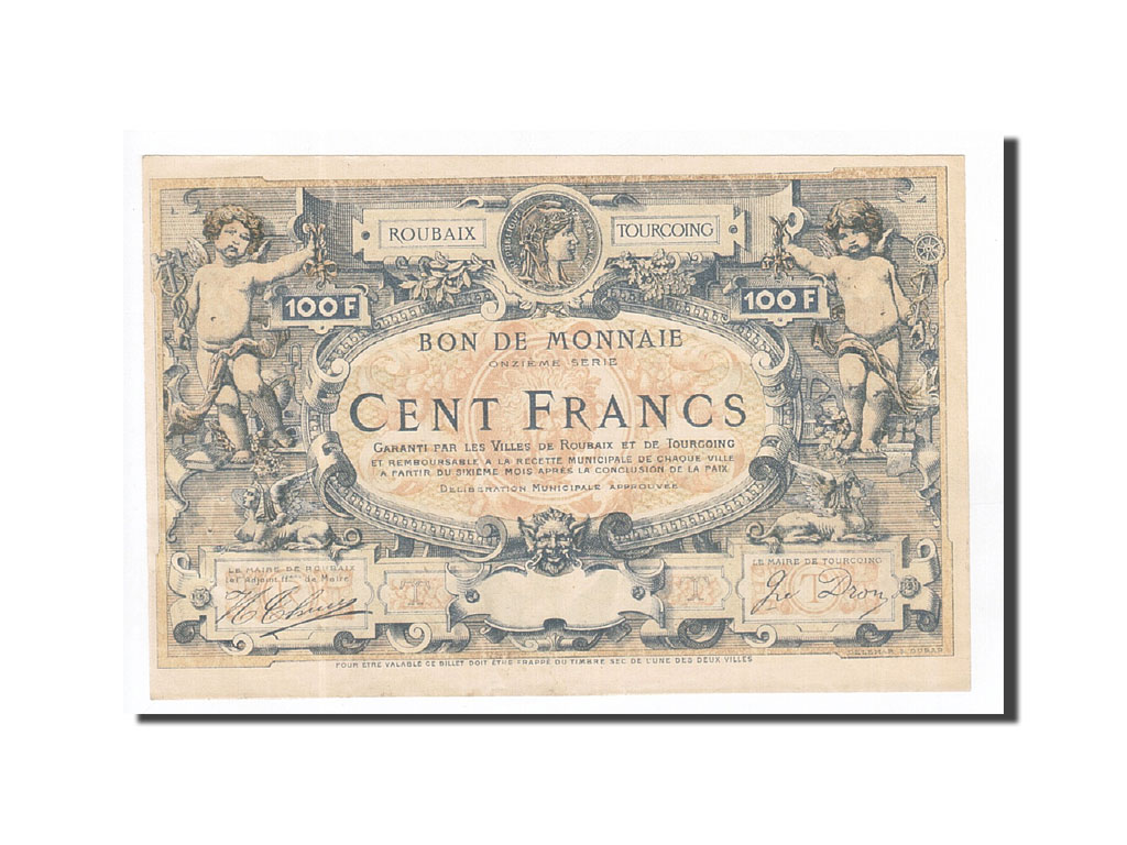 Banknote, Pirot:59-2199, 100 Francs, France, AU(55-58), Roubaix et Tourcoing