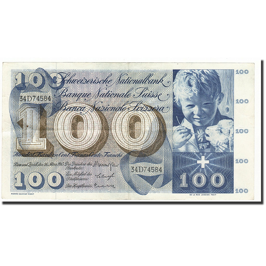 Banknote, Switzerland, 100 Franken, 1963-03-28, KM:49e, EF