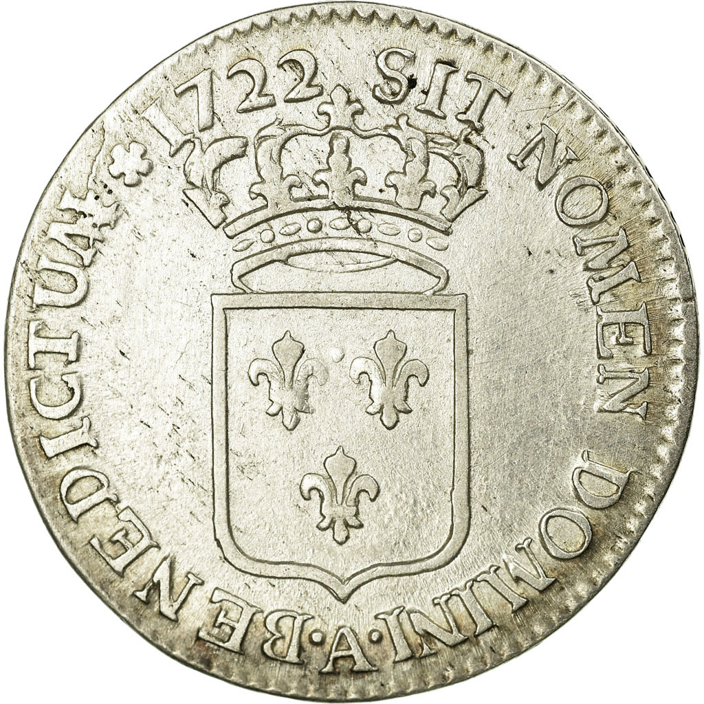 Coin, France, Louis XV, 1/3 Écu de France, 1/3 Ecu, 1722, Paris, 