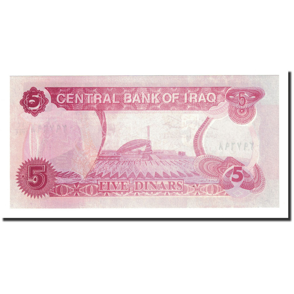 Billete, 5 Dinars, 1992, Iraq, KM:80a, UNC