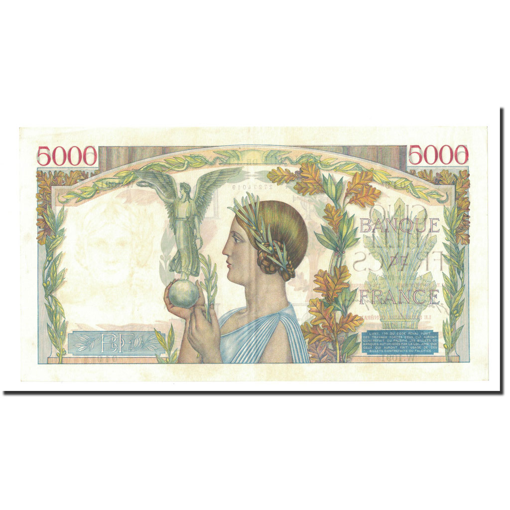 France, 5000 Francs, 1942-10-22, AU(55-58), Fayette:46.43, KM:97c