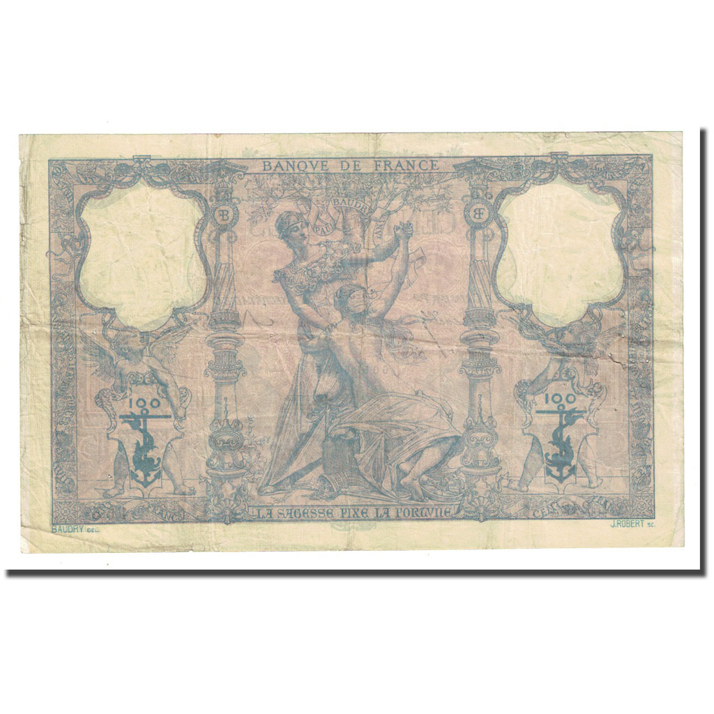 France, 100 Francs, Bleu et Rose, 1898-03-15, EF(40-45), Fayette:21.11, KM:65b