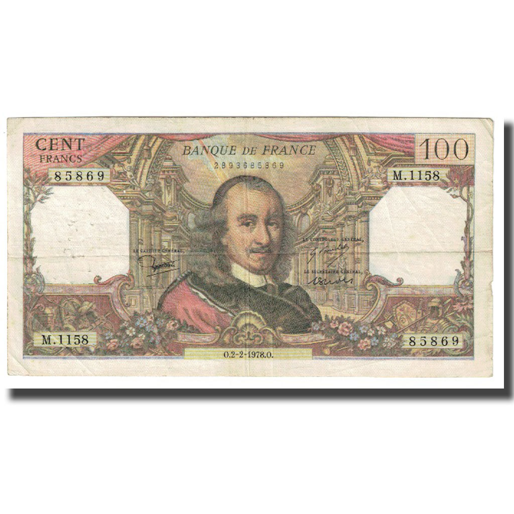 France, 100 Francs, 1978, 1978-02-02, VF(30-35), Fayette:65.61, KM:149f
